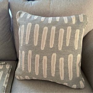pair of Southern Living At Home Gray and Cream Pillow covers